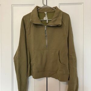 LULULEMON Scuba Oversized Funnel Neck Half Zip - Bronze Green